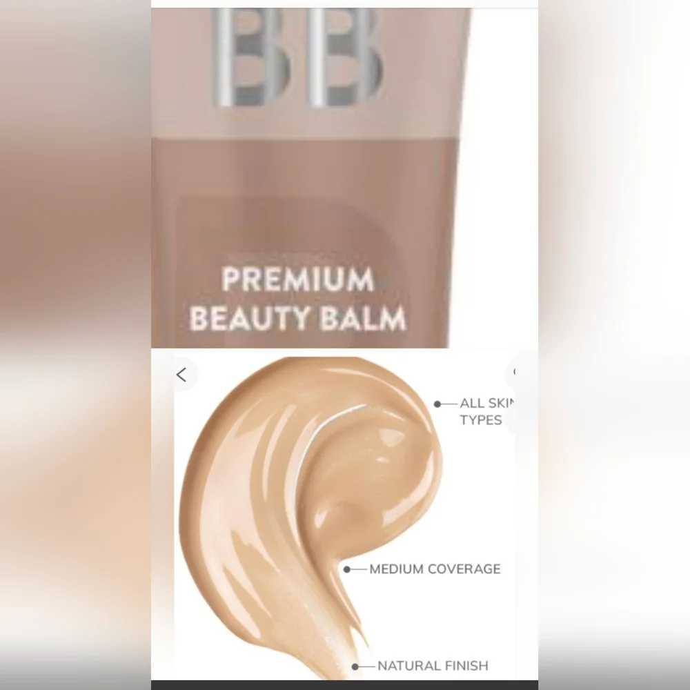 Foundation. BB Cream. Light To Medium. Natural Finish. All Skin Types.